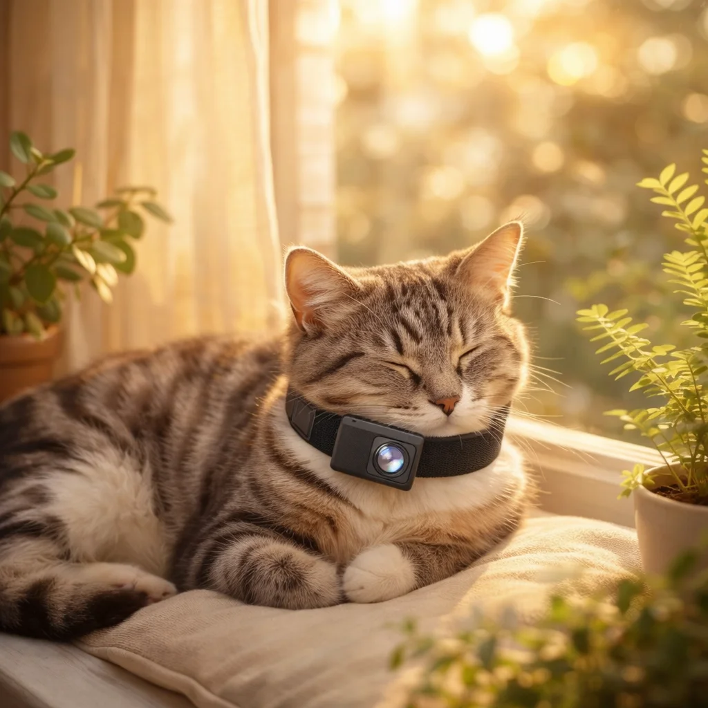 Wireless HD Cat Collar Camera for Pets - lifestyle view